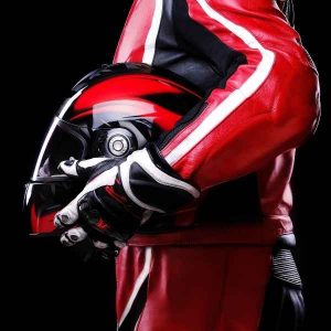 motorcycle leathers red